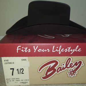 Bailey 4X Chocolate Lightning Felt Hat Size 7.5